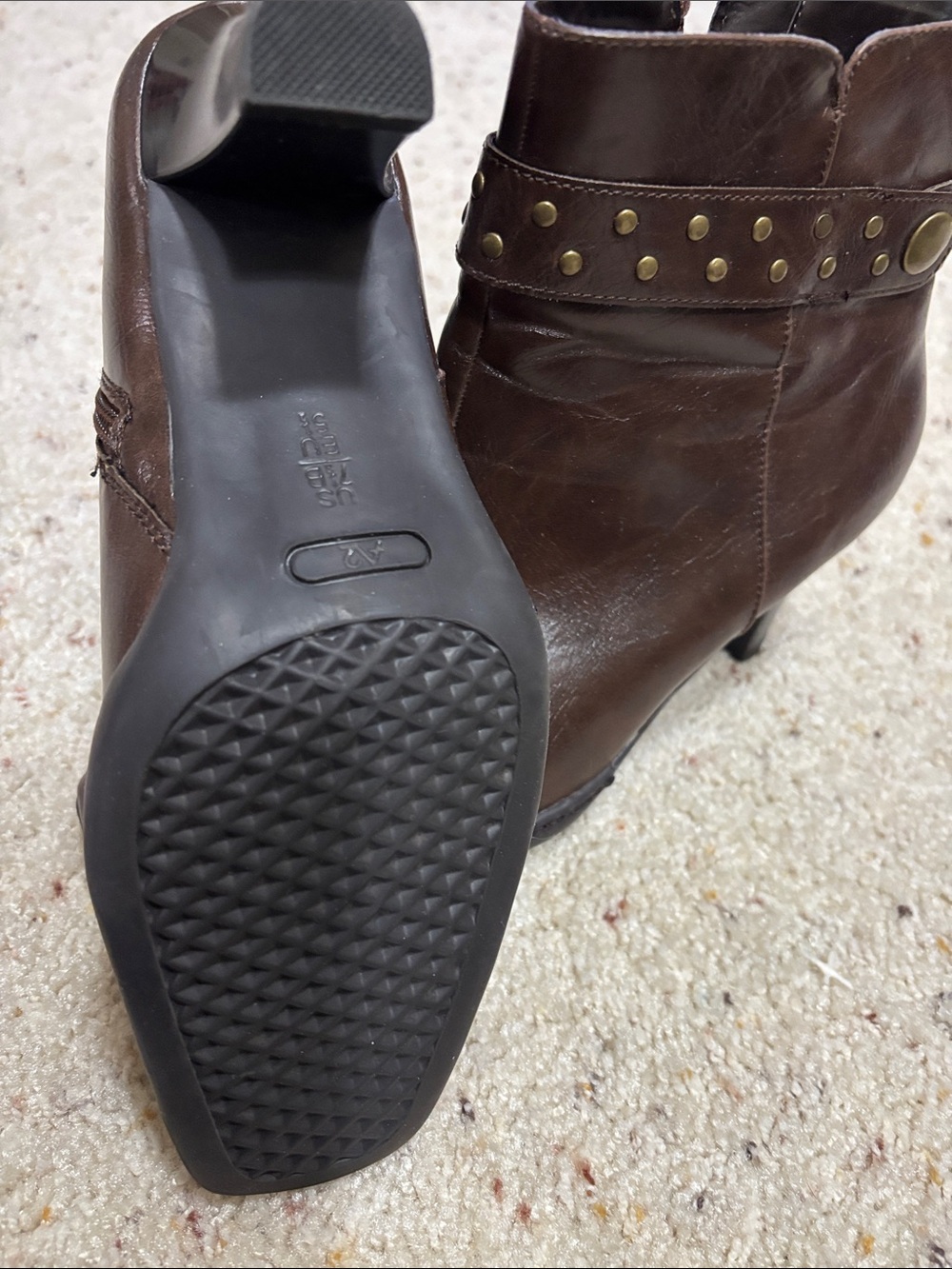 A2 By Aerosoles Brown Studded Ankle Booties
